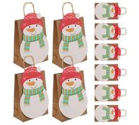 Christmas Santa Gift Bags, 10pcs Paper Party Handheld Favor Pouches | Cute Cartoon Pattern Decor, Portable and Easy to Carry, Festive Atmosphere for Party and Other Occasions