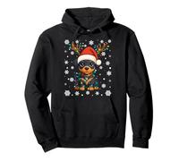 Christmas Santa Hat Reindeer Doberman Pinscher Lovers Xmas Pullover Hoodie