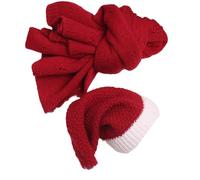 Christmas Santa Hat & Wrap Blanket for Baby Photoshooting Photo Posing Wear Costume Newborn Photography Outfit Accessory