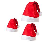 Christmas Santa Hats for Family and Friends | Cozy Red Velvet Hats with White Plush Trim | for Holiday Cheer and Group Fun ( )