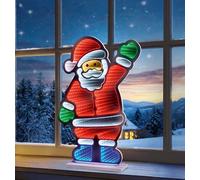 Christmas santa infinity light - led mirror tunnel light - 3D christmas light decoration - 60cm santa - santa waving - multi coloured indoor christmas lights.