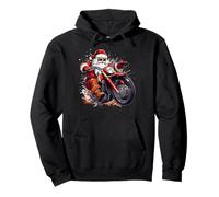Christmas Santa Motorcycle Rider Xmas Pullover Hoodie