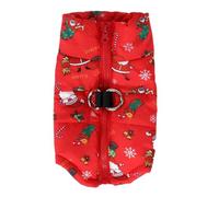 Christmas Santa Patterned PET Warm Vest Coat Dog for Walking | Polyester and Cotton Blend, Reversible Wear, Soft Breathable Build, Red Fashion Style for Large or Little Dogs