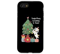 Christmas Santa Paws is Coming to Town! Cute Kawaii Cat with Case for iPhone SE (2020) / 7/8