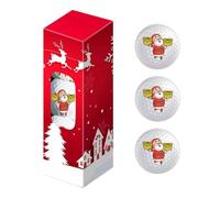 Christmas Santa Printed Golf Balls Gift Set, 3 Pack Novelty Golf Balls