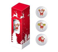 Christmas Santa Printed Golf Balls Gift Set, 3 Pack Novelty Golf Balls
