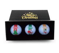 Christmas Santa Printed Golf Balls Gift Set, 3 Pack Novelty Golf Balls