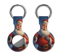 Christmas Santa Red Cardinal Compatible for AirTag Holder with Keychain Silicone Protective Case Cover 1PCS