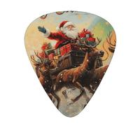 Christmas-Santa-Reindeer 12 Pack Guitar Picks With 3 Thicknesses And Storage Box, Abs Plectrums For Electric Bass Guitar Players