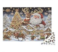 Christmas Santa Reindeer Colourful Santa & Reindeer 1000 Pieces Jigsaw for Adults The Impossible Challenge Brain Development 38x26cm/1000pcs