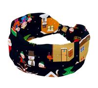 Christmas Santa Reindeer Tree House Pattern Womens Headbands Non Slip Wide Hairband Elastic Head Bands Turban Headband for Workout Yoga Sport Running