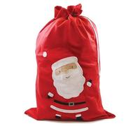 Christmas Santa Sack - Large/Extra Large Red Fleece Gift Bag with Drawstring & Santa Motif - Perfect For Gifts, Stockings, and Festive Decorations - (EXTRA LARGE 95cm x 60cm)