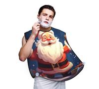 Christmas Santa Shaving Bib, Men's Beard Trimmer Collector, Adjustable Neck Circumference with Suction Cups and Storage Bag, A Thoughtful Gift for Boyfriends, Fathers, and Brothers (107x73cm)