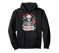 Christmas Santa Skeleton Hot Cocoa Sorta Merry Sorta Scary Pullover Hoodie