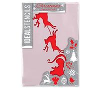 Christmas Santa Sleigh & Reindeer Stencil - Decorative Craft, Festive, Reusable (A4 Size / 21X30CM)