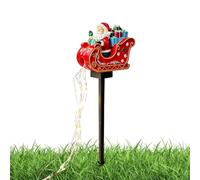Christmas Santa Sleigh Solar Lights, Yard Decoration, LED Weatherproof Lamp | Christmas Solar Lights, LED Sleigh Decoration, Solar Powered Yard Lamp, Holiday Outdoor Display, for Pathway, Deck, Balcony