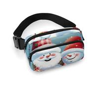 Christmas Santa Snowman Fanny Pack for Women Men Adjustable Waist Bag Belt Bag for Travel Sports Hiking, style, 20x13cm