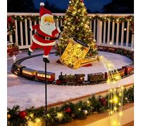 Christmas Santa Solar Kettle Lights, Garden Lawn Decorative Lights, Creative Christmas Outdoor Solar-Powered Ground-Mounted Patio Decorative Light for Lawn Courtyard, Walkway (Style-A, White LED)
