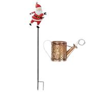Christmas Santa Solar Watering Can With Cascading Colorful Lights 82.5cm Waterfall Waterproof Hanging Solar Lantern 2 Light Source Design Projects Starlight And Snowflake-like Light Shadow At Night