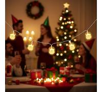 Christmas Santa String Lights Decorations: 5.1Ft Novelty Small Clause Snowman Fairy Led Light Ornaments with 10 Santa Claus Battery Operated for Indoor Outdoor Xmas Tree Window Bedroom Door Hanging