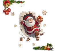 Christmas Santa Wall Stickers, Breakthrough Self-Adhesive Xmas Wall Decals, Large Santa Claus Wall Decals, Festive Home Kitchen Room Decor (A.)