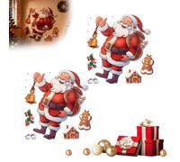 Christmas Santa Wall Stickers, Breakthrough Self-Adhesive Xmas Wall Decals, Large Santa Claus Wall Decals, Festive Home Kitchen Room Decor (Dx2)