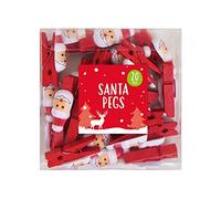 Christmas Santa Wooden Pegs - 20 Pack for Card Holders Xmas