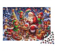 Christmas Santa Workshop Recycled Paper for Adults: Santa Elves Making Toys Educational Game Decompression 1000 Pieces 70x50cm/1000pcs