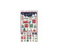 Christmas Santa's Express Train Advent Panel 100% Cotton Print Fabric