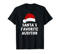 Christmas Santa's Favorite Auditor Funny Auditing Audit T-Shirt