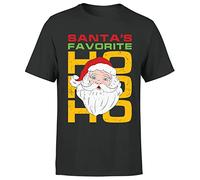 Christmas Santas Favorite Ho Ho Christmas T-Shirt Fun Xmas Tee Shirt Gift Present Unisex Adult T-Shirt #P1 Black XL
