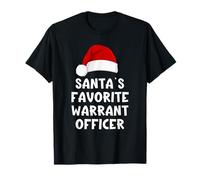 Christmas Santa's Favorite Warrant Officer Funny Xmas Pajama T-Shirt