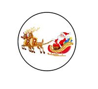 Christmas Santa's Sleigh Edible Wafer Paper 7 Inch Cake Topper/Decorations