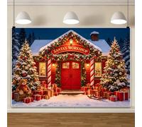 Christmas Santa's Workshop Xmas Party Photography Backdrop Banner 2.7x1.8m
