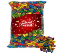 Christmas Sassy Taffy Assorted Saltwater Taffy Bag - Soft Chewy Fruit-Flavoured Candy - Colourful Festive Sweet Treats for Sharing, Parties & Gift Hampers (2260g)
