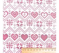 Christmas Scandi & Cross Stitch Patterns Fabric Xmas Material - Half Metres & Metre Lengths (Cross Stitch White, 1 Metre)