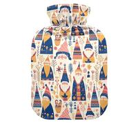 Christmas Scandinavian Goodluck Gnome Hot Waterbottle with Soft Cover, 1L Hot Compress Bag for Hot and Cold Therapies