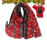 Christmas Scarf for Women Cotton Neck Scarves 90 x 180cm Lightweight Fashion Ladies Scarves Thin Pretty Scarf Georgette Headwrap Girls Soft Shawl Wrap for Christmas Birthday Gift (B)