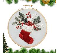 Christmas Scene Embroidery Set, Embroidery Pattern for Christmas, Embroidery Kits for Adults, Embroidery Sets for Adults, Embroidery Set for Christmas Beginners, Creative Festive Craft Sets for the