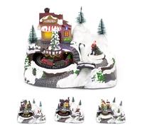 Christmas Scene With Moving Train LED Village Ornament - Light-Up Xmas Model Village, Design Varies (One Supplied) | B671643 / ACD003020