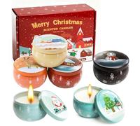 Christmas Scented Candle Gift 6 Pack, Aromatherapy Jar Candle Gifts, Natural Soy Wax Long Lasting Scented Candle Set for Women, Scented Candles Set for Christmas Thanksgiving Birthday Valentine Day
