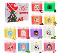 Christmas Scented Candles Gift for Women 12 Pack Candles for Home Scented 240Hours Small Natural Soy Wax Candle Bulk Mini Candle Gift Set for Men Women Holiday Christmas New Year Winter Décor