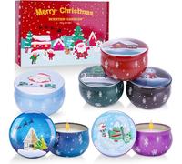 Christmas Scented Candles Gifts Set for Women 6 Pack, Natural Soy Wax Jar Candle for Home Scented, Aromatherapy Candles for Brithday Valentines Gifts, Christmas Decorations