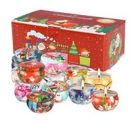 Christmas Scented Candles - Long Lasting Central Decoration Elements 16 Pieces | Flameless Christmas Candles, For Window Table Autumn Home Birthday Women Wedding