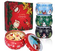 Christmas Scented Candles Set, Winter Christmas Candle, Christmas Gifts for Women, Valentine's Day, Mother's Day, Scented Soy Wax Jar Candle 4 PCS