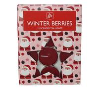 Christmas Scented Tea Light Candles 12 Pack Pan Aroma Winter Berries
