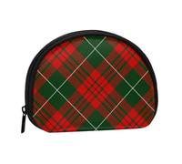 Christmas Scottish Tartan, Women's Storage Bag Shell Makeup Bag Small Coin Purse Shell Change Pouch