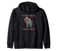 Christmas Scottish Terrier T-Rex Dinosaur Scottie Terriers Zip Hoodie