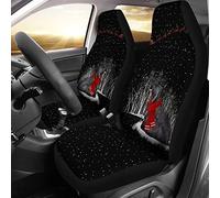 Christmas Scottish Terrier Waiting For Santa 2 Pcs Car Seat Cover Elasticity Car Seat Protector Machine Washable Front Seats Cushion Cover Universal Fit Sedan Car Mpv
