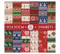 Christmas Scrapbook Paper 12x12, 24 Sheets Double-Sided Patterned Decorative Craft Paper for Junk Journals Greeting Cards Photo Album Decoration